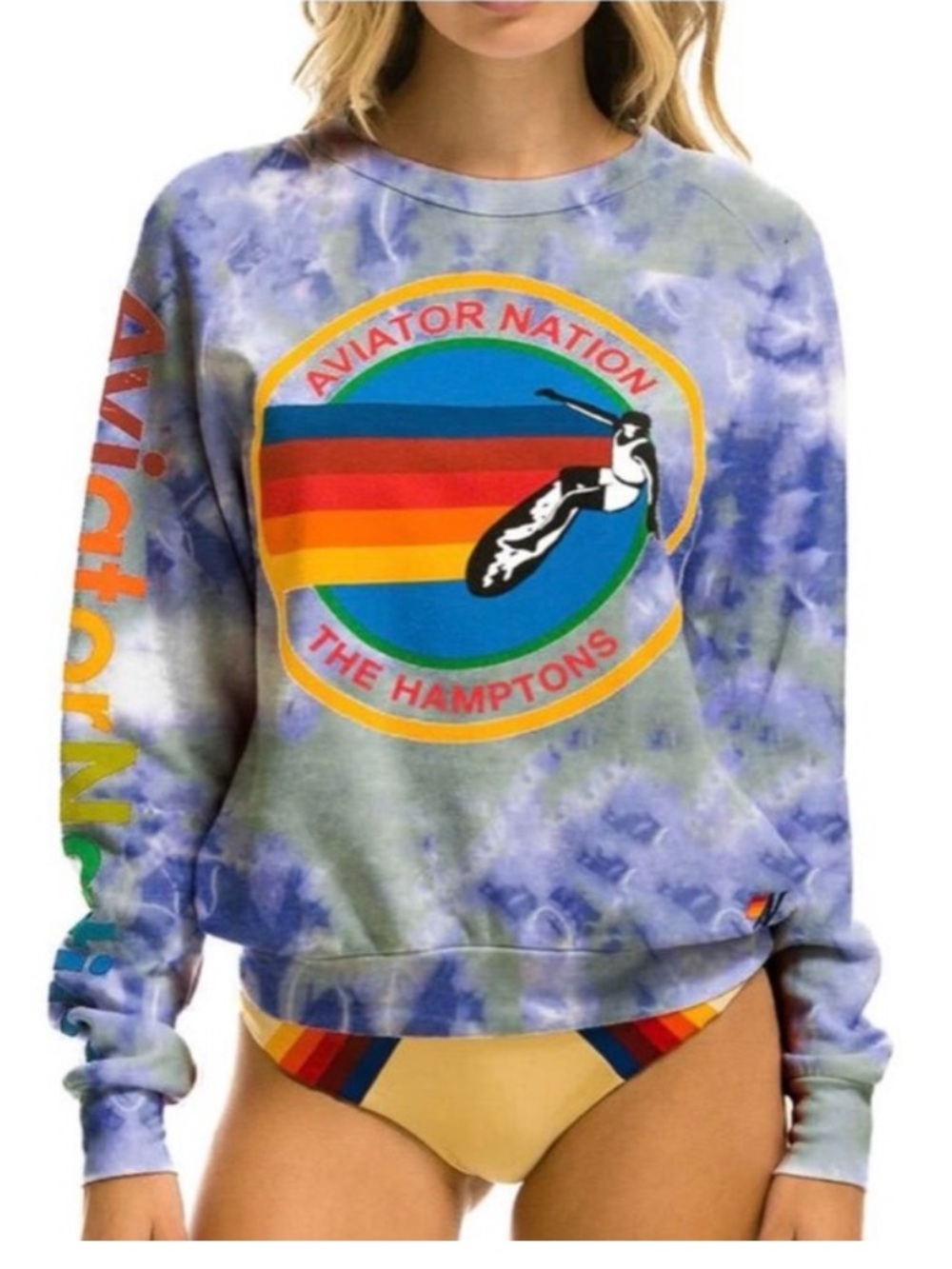 Aviator Nation Hamptons Tie-Dye Crewneck Size S